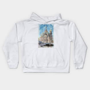 The church of Savior on Spilled Blood in Saint Petersburg, Russia Kids Hoodie